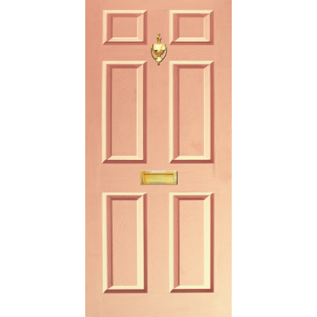 Door Decal Dementis Freindly with Letterbox and Knocker - Peach